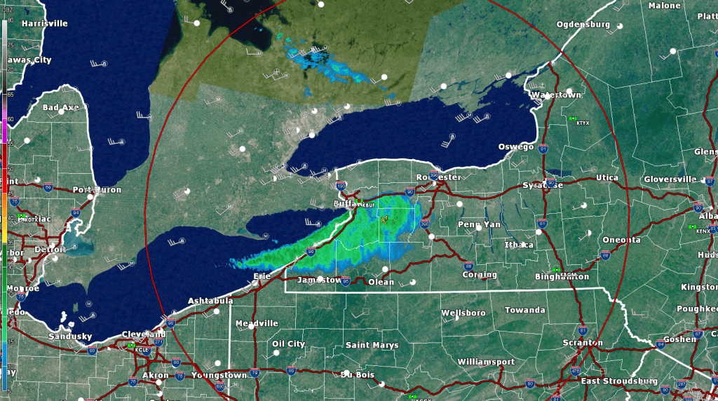 Doppler-radar image from the Buffalo, NY radar