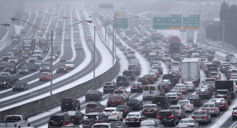 Atlanta's "Snow Jam '14" on January 28, 2014. It was in the lower 60s the day before. 